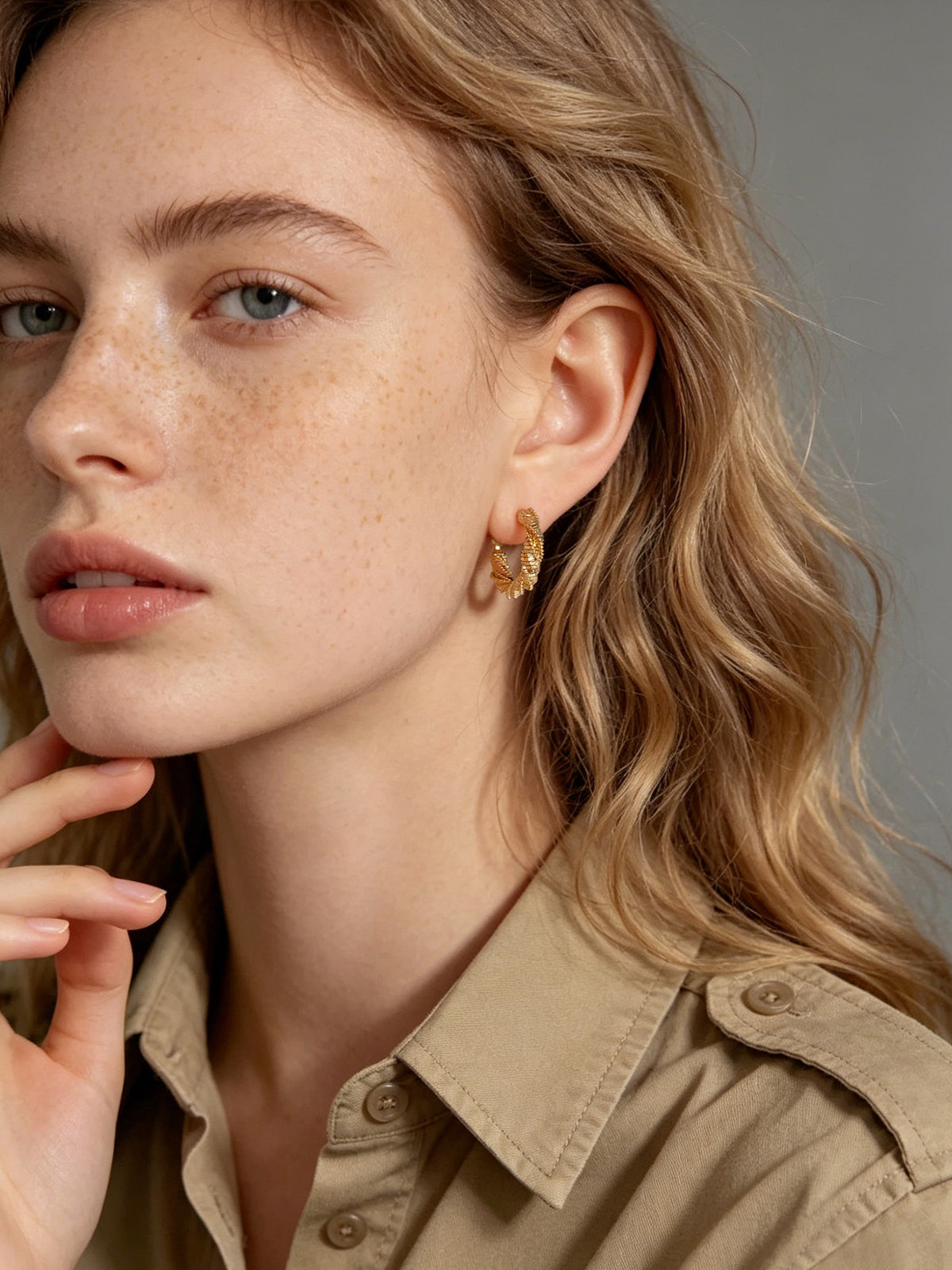 Textured Twisted Hoop Earrings